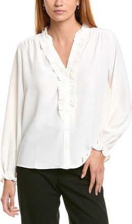 Brooks Brothers Ruffle Crewneck Blouse