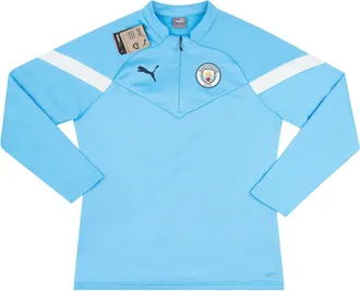 Puma 2022-23 Manchester City Puma 1/4 Zip Training Fleece Top Sky Blue 767756-12