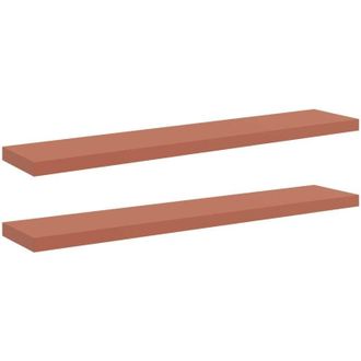 vidaXL Wall Shelf 2 pcs Red 120 x 23.5 x 4 cm Engineered Wood vidaXL