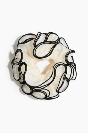 H&M Scrunchie aus Chiffon - Cremefarben