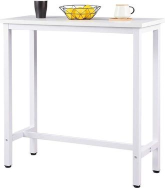 Woltu Mesa De Bar De Bistro De Comedor Alta Con Estructura De Metal Mdf 100x40x100cm (wxdxh) Blanco - Woltu