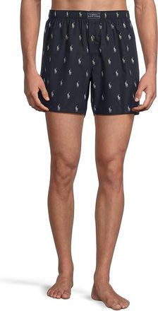 Polo Ralph Lauren All Over Pony Player Woven Boxer Mens Underwear Navy/Cream : SM, Cotton