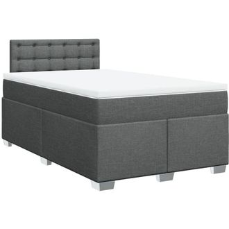 vidaXL Cama Box Spring Con Colch&oacute;n Tela Gris Oscuro 120x200 Cm Vidaxl
