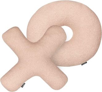 Beliani Conjunto De 2 Cojines Afelpado Letras Xo Tela Almohadas Textil Decoraci&oacute;n Rosa Pastel Hesperis