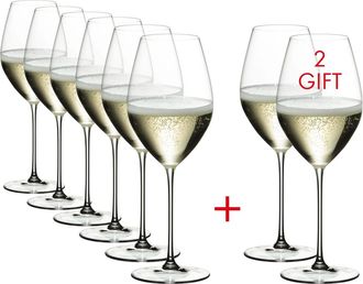Riedel Riedel - Veritas Champagner Weinglas, transparent, 445 ml (6+2 gratis)