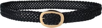 Linea Pelle Chunky Braided C-Bar Buckle Belt in Black at Nordstrom Rack, Size X-Large