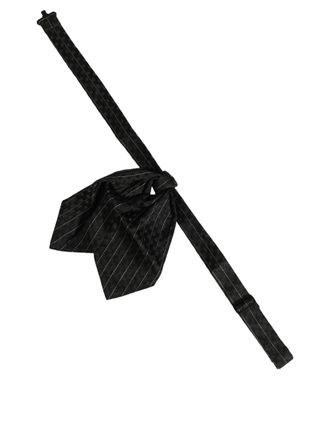 Dolce & Gabbana Silk Pinstripe Bow Tie - Black
