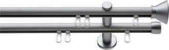 Indeko Gardinenstange »Ibiza« Ø 16 mm 2 läufig-läufig Fixmass Innenlauf Komplett-Set inkl. Gleitern und Montagematerial