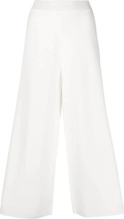 Malo Casual Witte Broek - Dames - Wijde Broeken - Wit - L - Katoen - Broeken