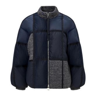 Cesare Gaspari Jassen, Dames, Blauw, L, Wol, Patch Drift Puffer