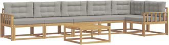 vidaXL Conjunto De Sof&aacute;s De Exterior 7 Uds. Blanco Y Gris Claro Vidaxl