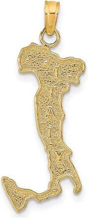 Diamond2Deal 14k Yellow Gold Map with ITALY Charm