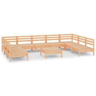 vidaXL Juego Muebles De Jard&iacute;n 10 Piezas Madera Maciza Pino Vidaxl