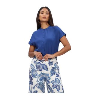 Kudibal Copenhagen Vidaea Blouse - Dames - Blouses & Shirts - Blauw - Maat: M Leer