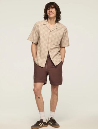 Lucky Brand Mens 6 Inch Linen Pull On Short