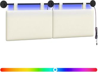 vidaXL Cabecero Colgante Crema Tela De Pana Vidaxl
