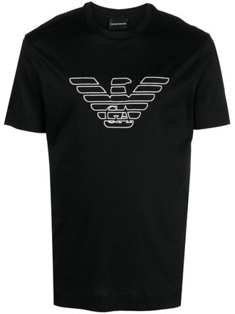 Emporio Armani T-shirt con ricamo - Nero