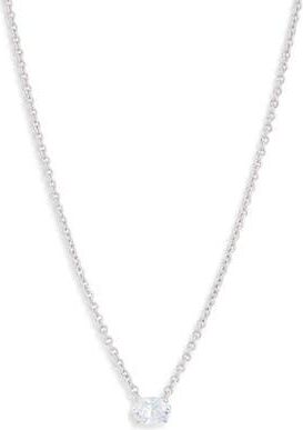 Nadri Modern Love Small Oval Cubic Zirconia Pendant Necklace in Rhodium at Nordstrom Rack