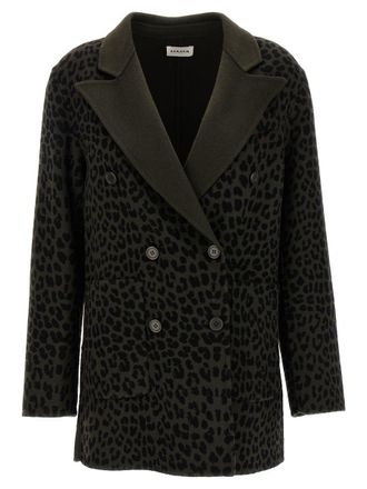 P.A.R.O.S.H. P. A.R. O.S. H. Animal Print Double-Breasted Blazer