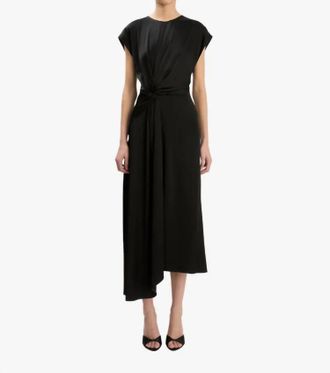 Victoria Beckham Aria Twist Waist Dress In Black