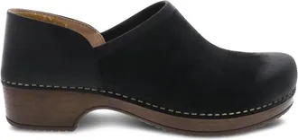 Dansko Womens Brenna Burnished Suede Clog In Black