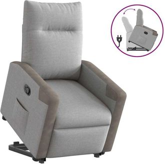 vidaXL Sill&oacute;n Reclinable Elevable De Tela Gris Nube Vidaxl