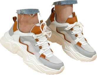 Generic Womens Platform Fashion Sneakers Outdoor Casual Lace Up Chunky Walking Shoes Mesh Breathable Running Tennis Workout Athletic Sneakers for Women Arch S