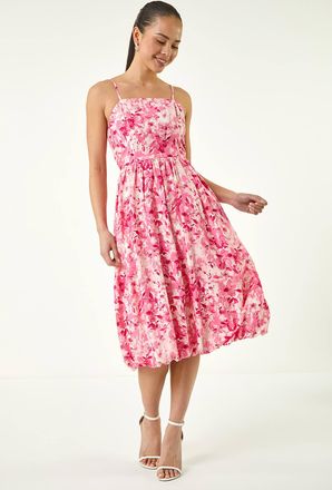 Roman Strappy Bubble Hem Dress