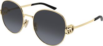 Gucci Grey Round Ladies Sunglasses GG2047S 001 58