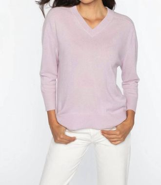 Kinross Cashmere Summer Vee Pullover In Lilac