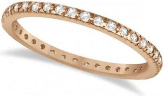 Allurez Pave Diamond Eternity Ring Anniversary Band 14K Rose Gold (0.26ct)