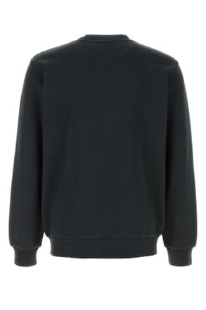 A.P.C. Mens Slate Cotton Sweatshirt Noirblanccasse Coton Biologique Felpe