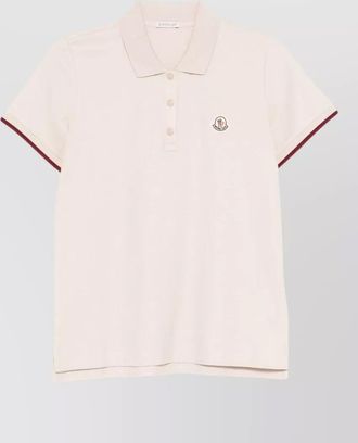 Moncler logo cotton polo shirt contrast collar