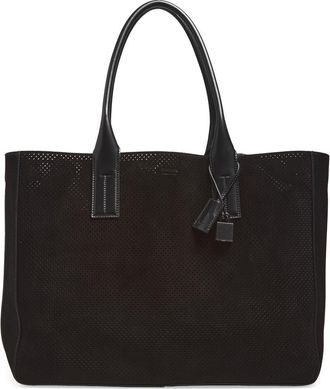 Tom Ford Perforated Suede Tote in Black at Nordstrom
