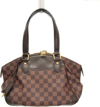 Louis Vuitton Tweedehands Canvas Louis Vuitton tassen - Dames - Vintage Schoudertas - Bruin - ONE Size - Vintage