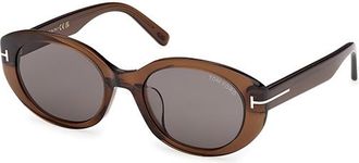 Tom Ford Smoke Oval Ladies Sunglasses FT1292-K 45A 54