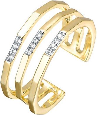 Rachel Glauber 14K Plated Cz Open Ring