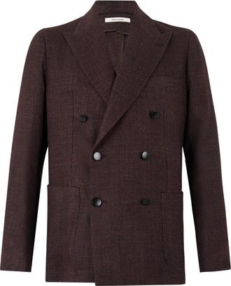 Tagliatore Dark Brown Textured Blazer