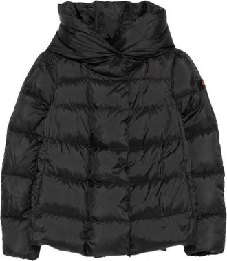 Peuterey Black Logo Hooded Puffer Jacket