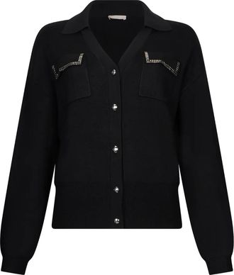 Liu Jo Cardigan con applicazione - Nero