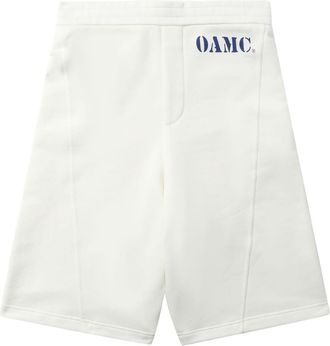 OAMC logo-print cotton track shorts - men - Cotton - S - White