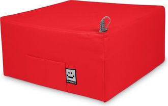 Happers Happers - Puff Cama Individual Para Una Persona Polipiel Rojo &Uacute;nico Rojo