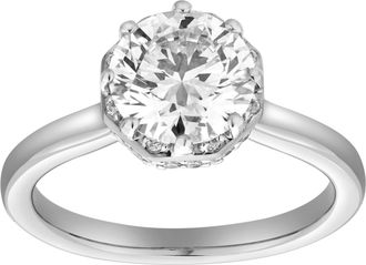 LuvMyJewelry Tiarae 14K Gold Round Cut Lab Grown Diamond Cathedral Ring - 2 ct