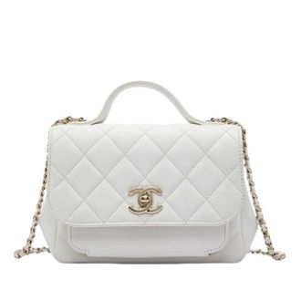 Chanel Pre-owned Business Affinity Flap Bag - Dames - Pre-owned - Wit - Maat: ONE Size Leer