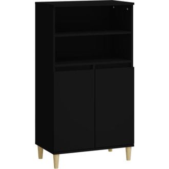 vidaXL Aparador alto madera contrachapada negro 60x36x110 cm Vidaxl