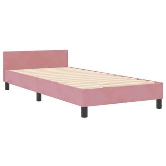 vidaXL Estructura De Cama Con Cabecera Rosa 100 X 200 Cm Terciopelo Vidaxl