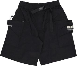 Acupuncture Cargo Shorts Zwart Elastische Taille - Heren - Korte Broeken - Zwart - S - Nylon - Korte Broeken