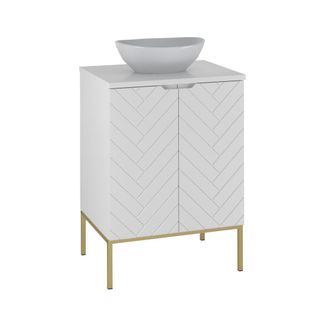 Petits Meubles Mueble lavabo 2 puertas sobre patas estratificado Blanco