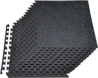 OEM Esterilla Puzzle 24 Piezas De 610 X 610 X 14 Mm, Suelo Gimnasio De Goma Eva Alta Densidad, Colchoneta De Ejercicios Con Puntos Azules Antideslizante A