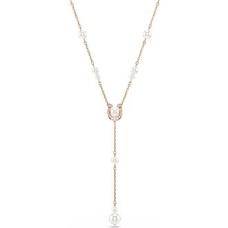 Swarovski Symbolica Faux Pearl Y-Necklace in Rose Gold at Nordstrom